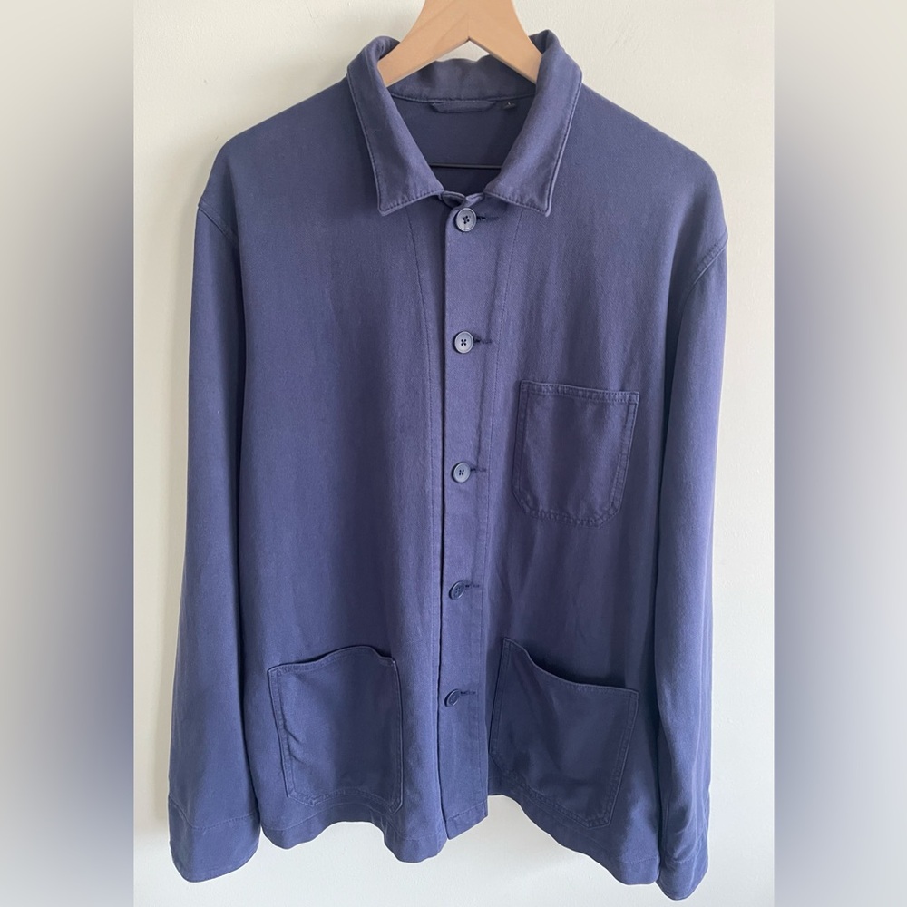 Uniqlo Men's Navy Blue Button Down Shirt Size Large